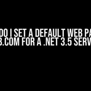 How Do I Set a Default Web Page in Web.com for a .Net 3.5 Server?