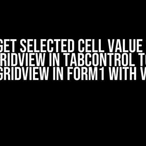 How to Get Selected Cell Value of Multi DataGridView in TabControl to Main DataGridView in Form1 with VB.NET